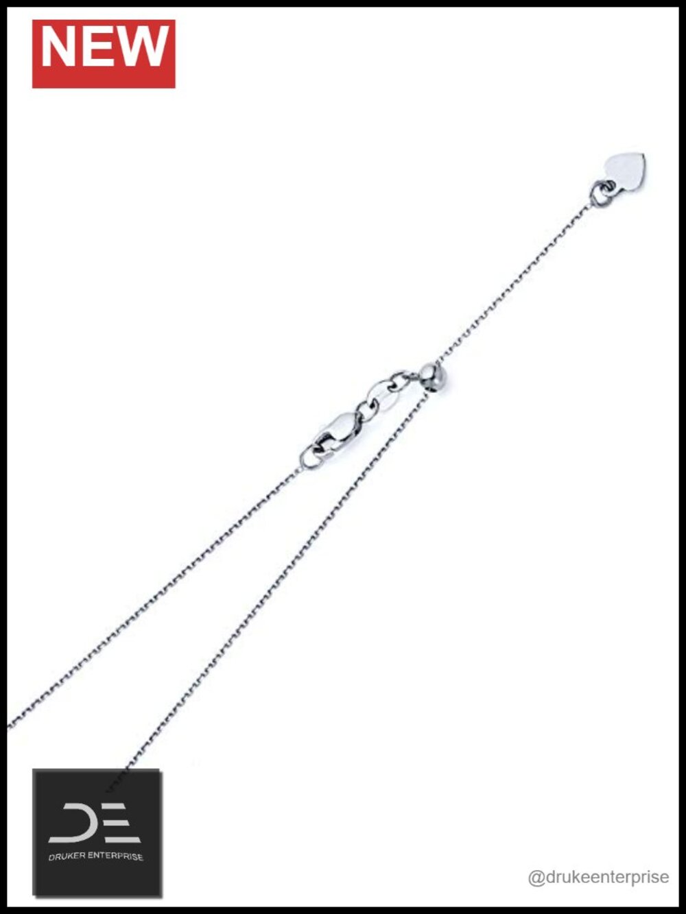 14k Solid Gold 1mm Cable Link Necklace 20" Lobster Claw Clasp